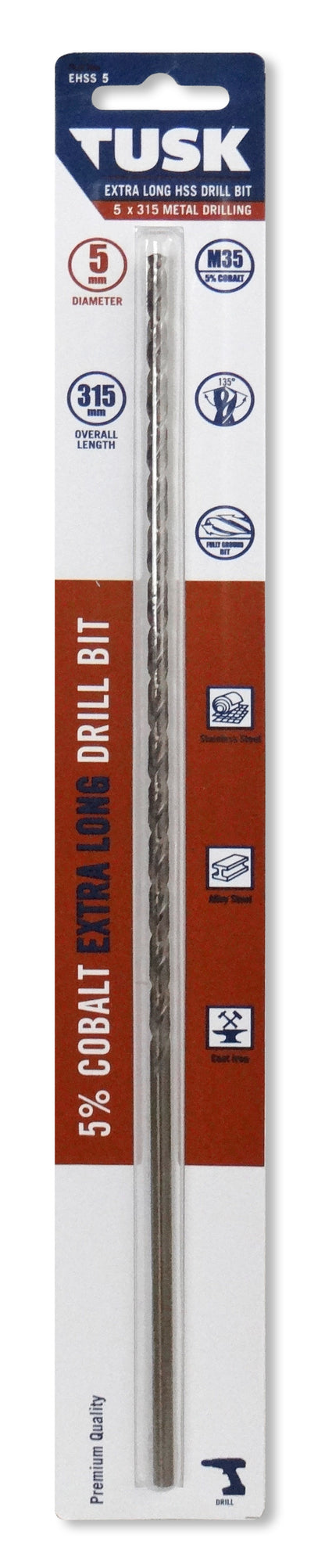 Extra Long Cobalt Drill Bit - 315mm Long